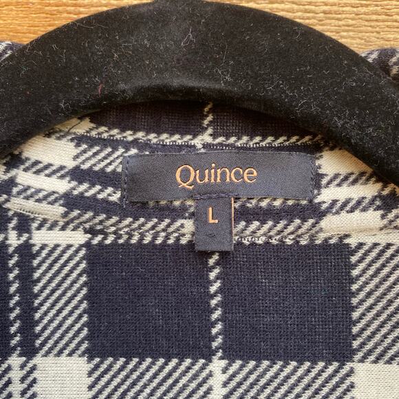 Quince black and white plaid soft button up shirt - Picture 4 of 7